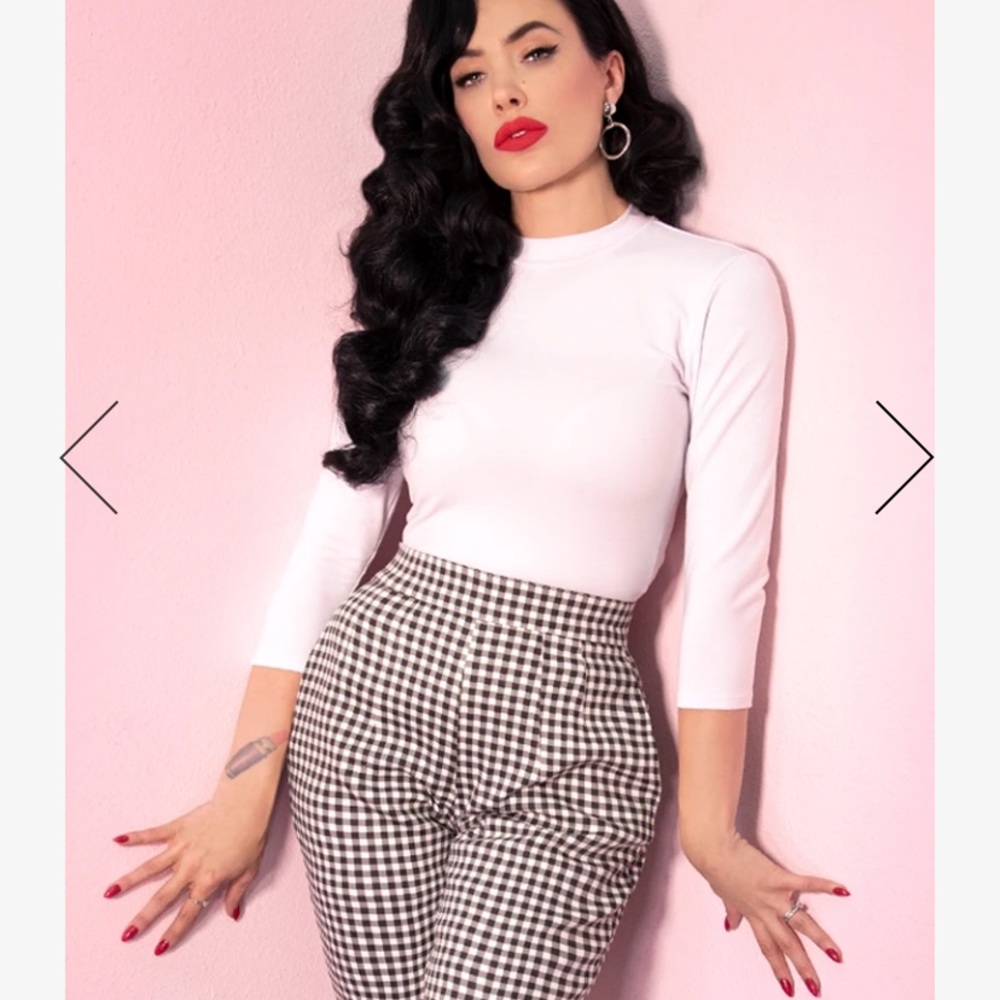 BAD GIRL 3/4 TOP IN WHITE -VIXEN BY MICHELINE PITT